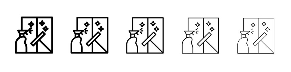 Windows cleaning icon flat illustration set logo