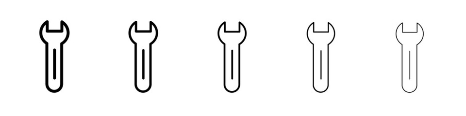 Wrench icon flat illustration set logo