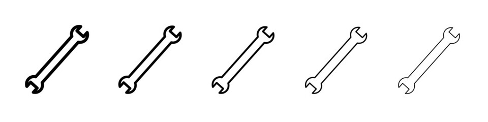 Wrench icon flat illustration set logo