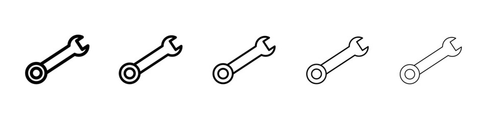 Wrench icon flat illustration set logo