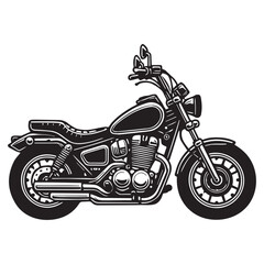 Obraz premium High Quality Cruiser Motorcycle Clipart with Dual Sport and Sport Bike Silhouettes for Sublimation Use