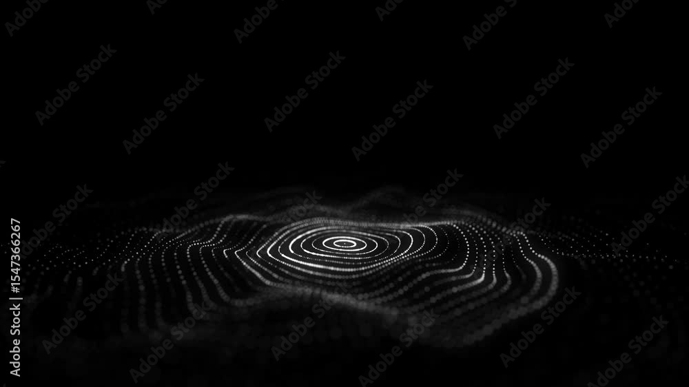 Poster smart circular dynamic wave on dark background. high-tech visuals of dynamic energy. futuristic tech