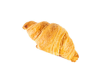 Classic croissant isolated on white background.