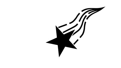 Shooting Star symbol, black isolated silhouette