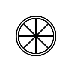 Obraz premium Divided round object displays symmetry against a clean background simple design