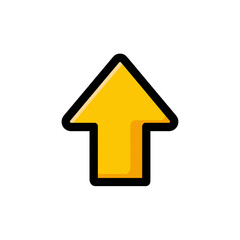 Fototapeta premium Golden arrow icon points upward direction on white background details