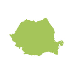 Map of Romania, sign silhouette. World Map Globe. Vector Illustration isolated on white background. Europe continent.