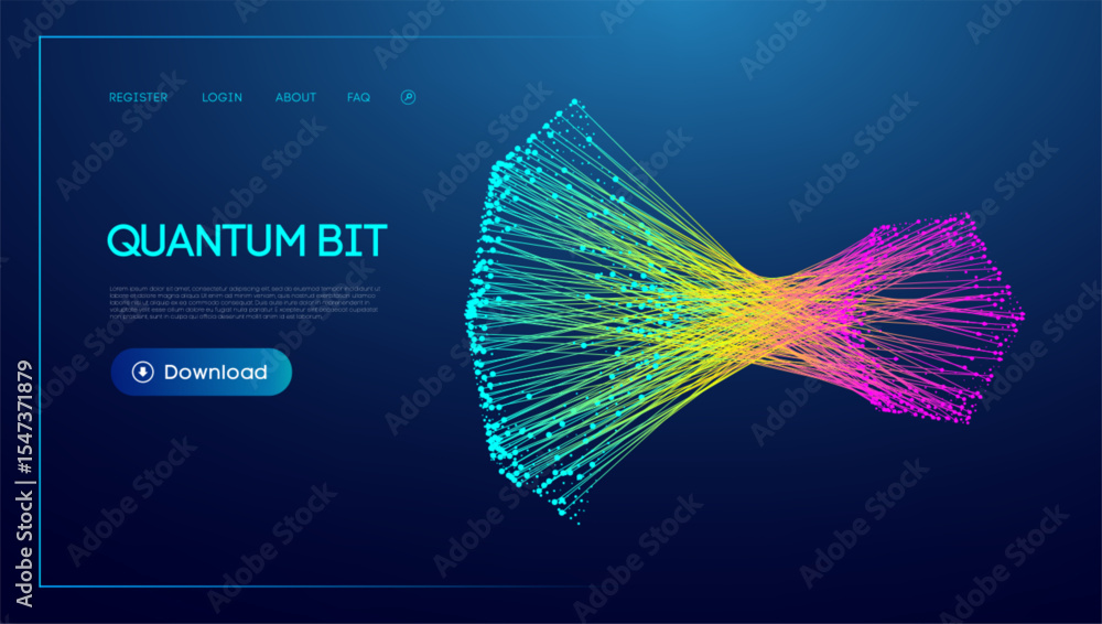Poster data background with ai and artificial quantum science concept for modern tech. abstract line techno