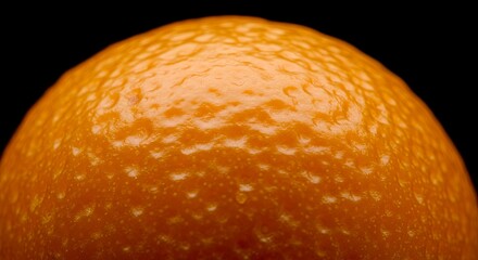 Macro Close-up of a Vibrant Orange Peel's Textured Surface
