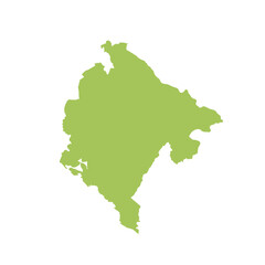 Map of Montenegro, sign silhouette. World Map Globe. Vector Illustration isolated on white background. Europe continent.