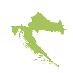 Map of Croatia, sign silhouette. World Map Globe. Vector Illustration isolated on white background. Europe continent.