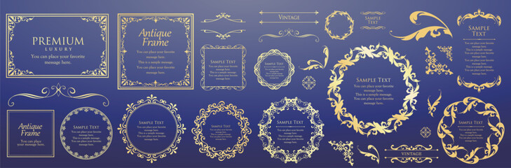 Fashionable frame. Design template. A set of gorgeous foreheads.
