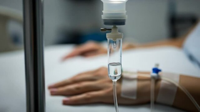 Intravenous fluid drip medical image