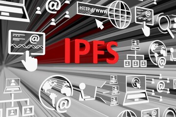 IPFS concept blurred background 3d render illustration