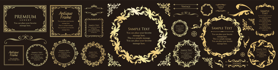 Fashionable frame. Design template. A set of gorgeous foreheads.
