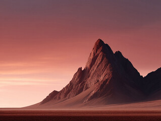 Dramatic landscape featuring a mountain range under a warm, sunsetcolored sky. Evokes adventure, exploration, and resilience. Ideal for travel, nature, or aspirational themes.