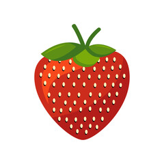 Fresh Strawberry Vector Flat Illustration