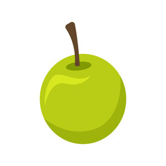 Green Apple Vector Flat Illustration