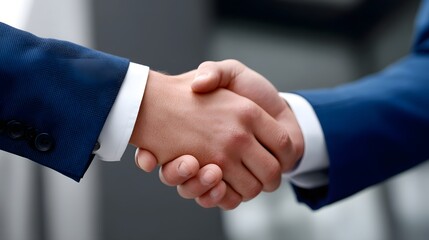 Business executives shaking hands after a successful meeting