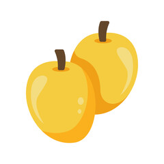 Pear Fruit Vector Flat Illustration