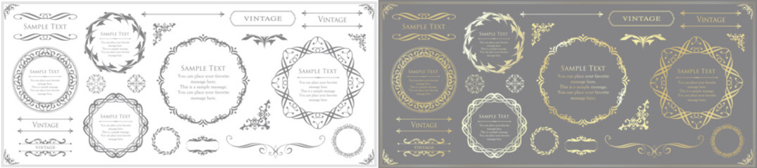 Fashionable frame. Design template. A set of gorgeous foreheads.
