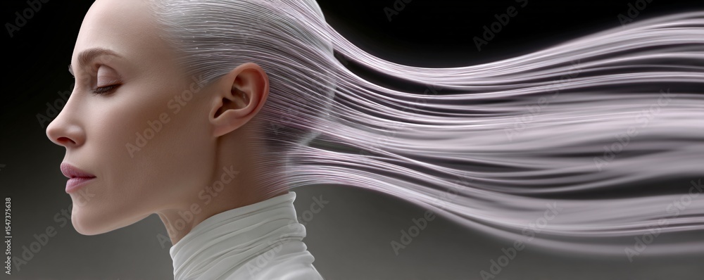 Poster the fusion of generative ai with ai intelligence captured in a magazine photography style, emphasizi