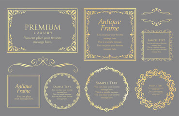 Fashionable frame. Design template. A set of gorgeous foreheads.
