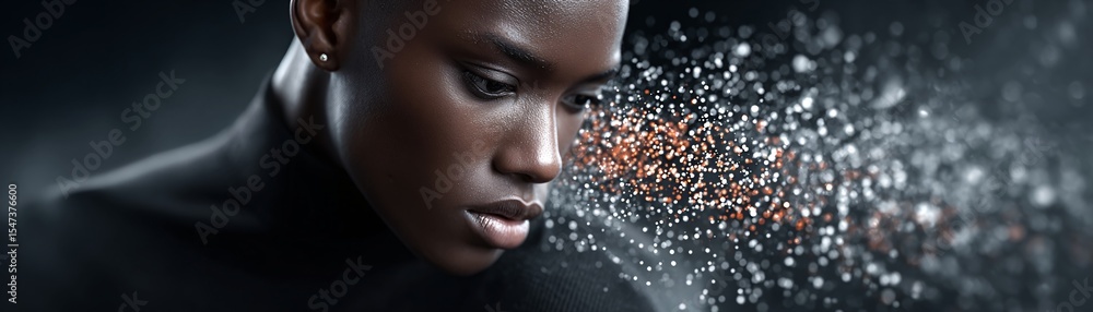 Poster the fusion of generative ai with ai intelligence captured in a magazine photography style, emphasizi