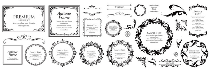 Fashionable frame. Design template. A set of gorgeous foreheads.
