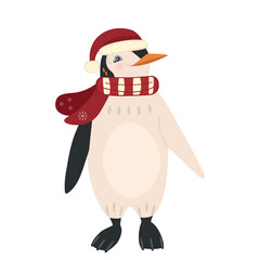 Christmas Penguin in Santa hat