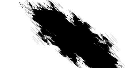 Abstract Black Brush Stroke Silhouette Background with Bold Texture Effect.