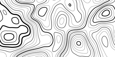 Monochrome Topographic Contour Line Illustration for Stylish Background.