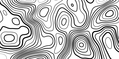 Fototapeta premium Wavy Contour Line Map Design – Abstract Topography Illustration.