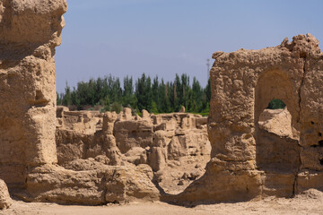 Turpan, China: The ruins of the Jiaohe ancient city in Turfan, Xinjiang in northwest China