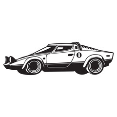 Naklejka premium Sport Car Racing Illustration Sublimation Art Clipart