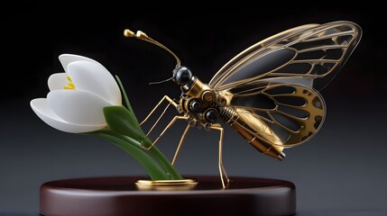 Delicate insect perched on a white flower