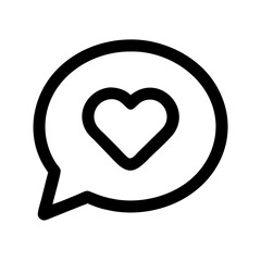 20 clean crisp chat bubble with heart icon silhouettes on white background