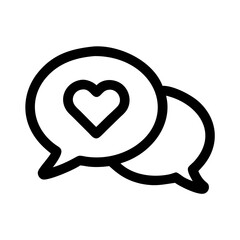 20 chat bubble with heart icon silhouettes, vector set