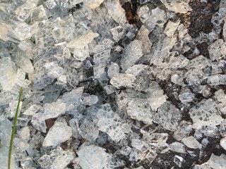 broken glass shards scattered 