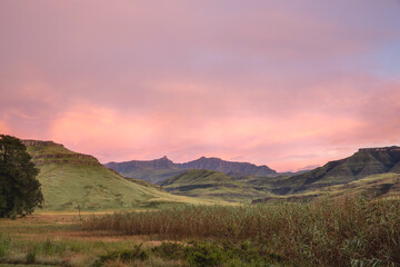 sunrise in the mountains