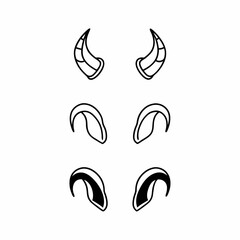 Devil horns set png transparent background design elements