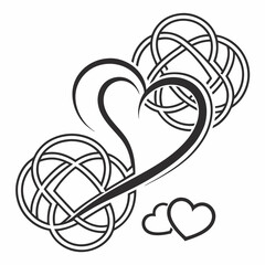 Celtic knotwork heart design romantic love tattoo illustration