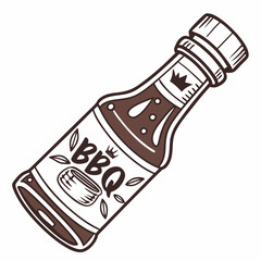 Delicious bbq sauce bottle illustration design