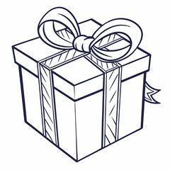 Gift box with ribbon, clean cutout, transparent background, professional design element