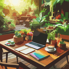 Freelancer with Laptop on Boat