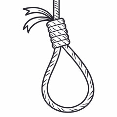 Hand drawn rope noose suicide prevention awareness