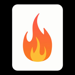 Simple orange and yellow flame icon on white background