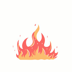 Abstract simple orange and red fire flames illustration