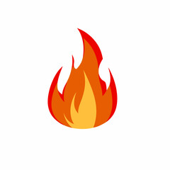 Simple red orange and yellow flame icon graphic design