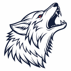 Majestic howling wolf head vector illustration wild animal design © Ghgs
